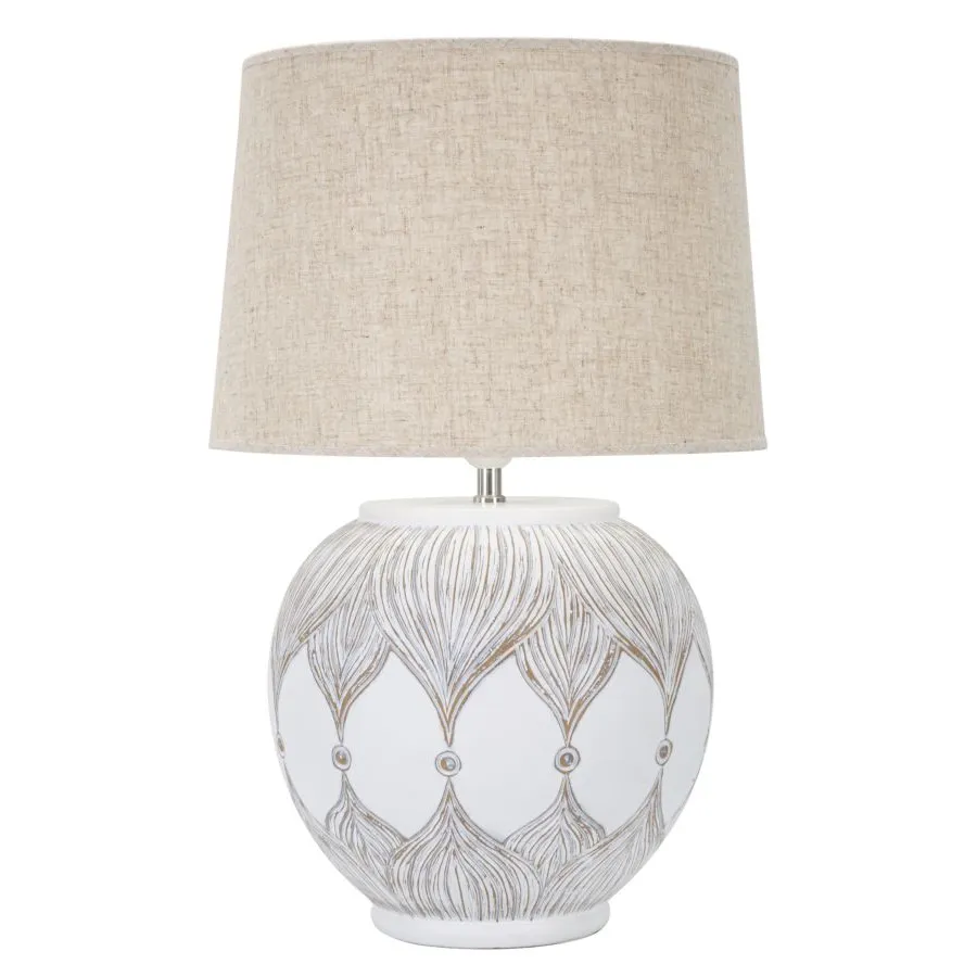 LAMPA STOŁOWA Z ŻYWICY ROT. ATENE 38X59 cm